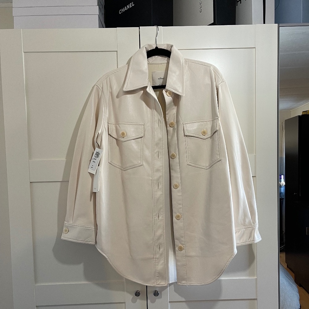 Aritzia Cream Button-Up Jacket
